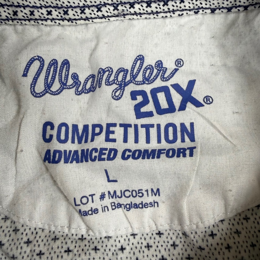Wrangler Shirt Women Large White 20X Competition Western Lace Pearl Snap Rodeo - Picture 5 of 11